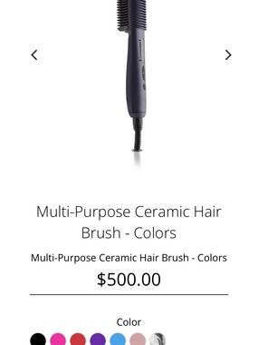 Multi-Purpose Ceramic Hair Brush — Black